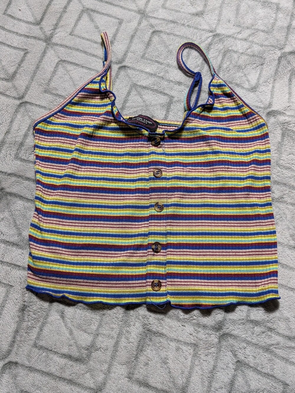 Cotton Candy Striped Button-Front Cami